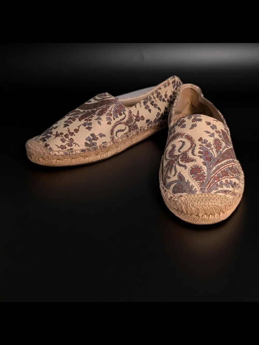 Isabel Marant Etoile Beige Espadrilles w/ Brown and Rust Paisley Size 9/40